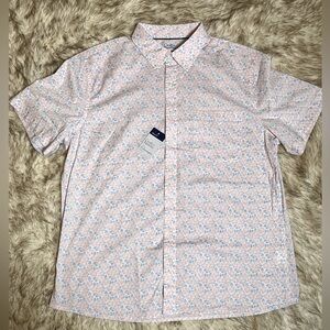 Croft & Barrow Slim Fit Performance Baby Pink and blue Flower Print Shirt